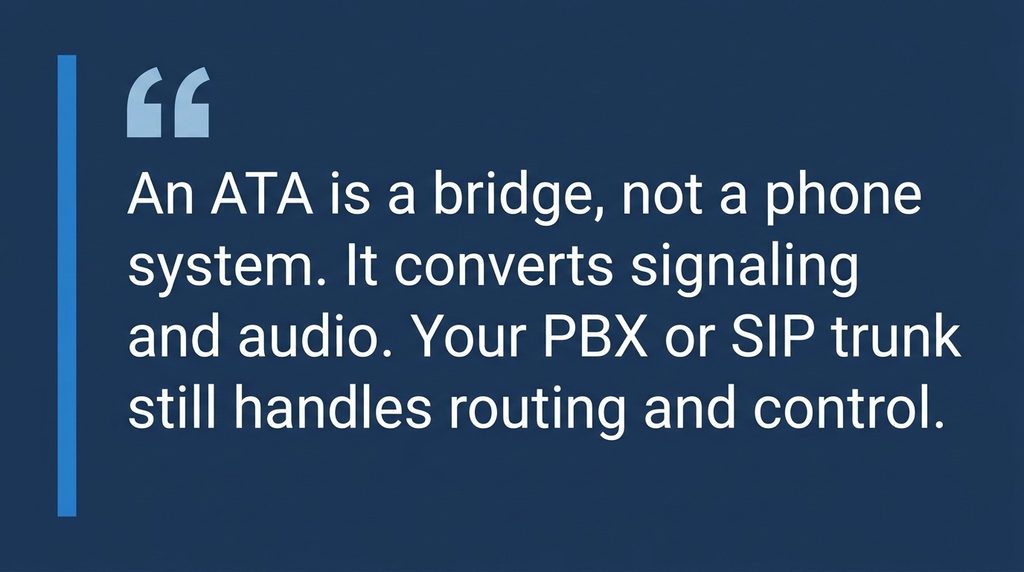 An ATA Is a Bridge, Not a Phone System